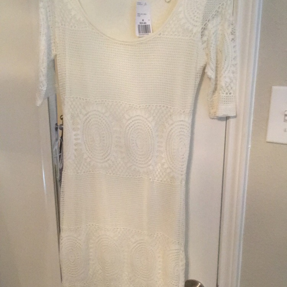 White crochet forever 21 dress new